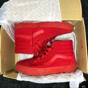 Red Mono Sk8-Hi Vans
